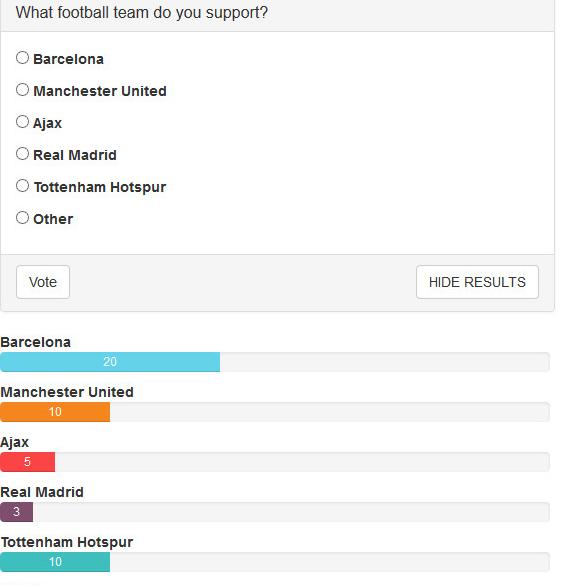 Poll Plugin Poll Result