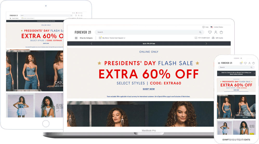 Forever 21 <span>SFCC DEVELOPMENT & SEO</span>